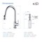 Kibi Casa Single Handle Pull Down Kitchen Sink Faucet with Soap Dispenser C-KKF2002CH-KSD100CH - alternate 8